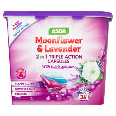 ASDA Moonflower & Lavender laundry capsules 36 count, UK version