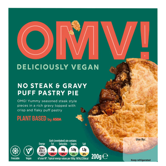 OMV! Deliciously Vegan No Steak & Gravy Puff Pastry Pie GOODS ASDA   