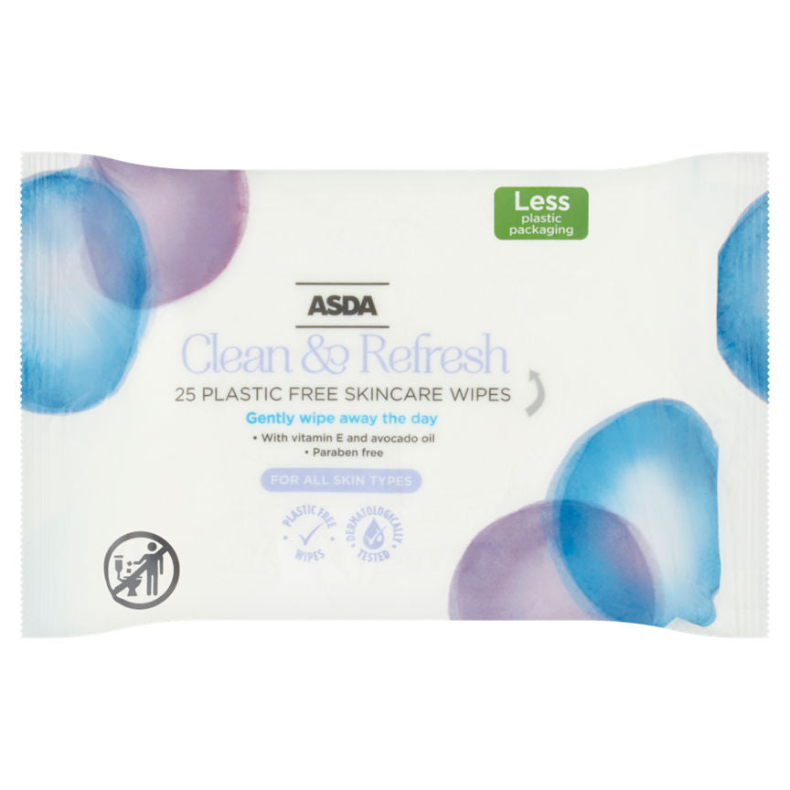 ASDA Clean & Refresh 25 Plastic Free Skincare Wipes GOODS ASDA   