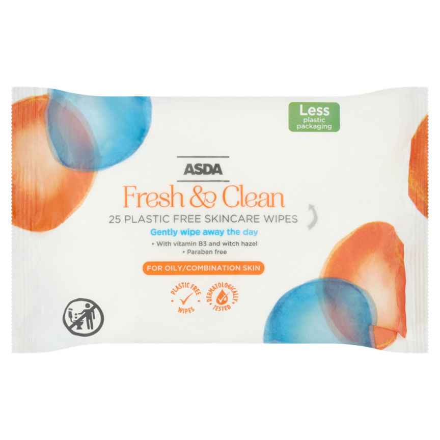 ASDA Fresh & Clean 25 Plastic Free Skincare Wipes GOODS ASDA   