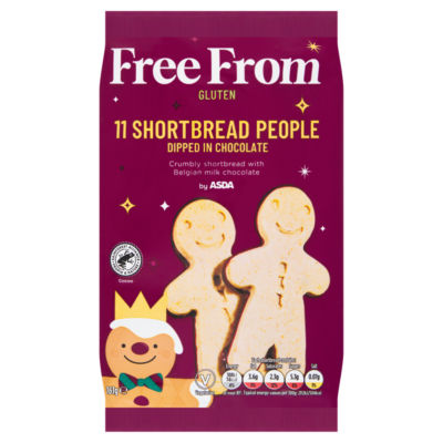 Free From by ASDA chocolate dipped shortbread people 161g - British product