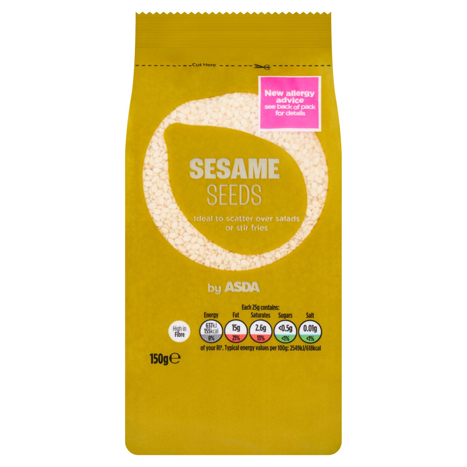 ASDA sesame seeds 150g for salads and stir fries - British product