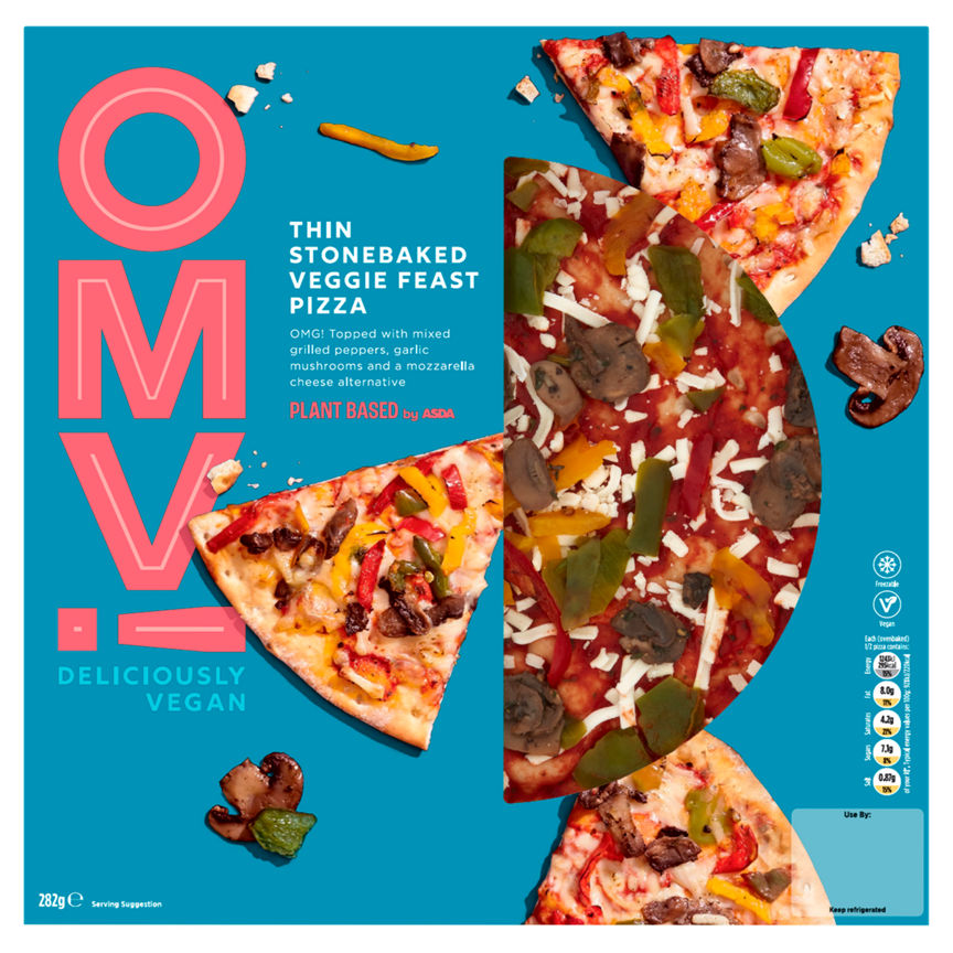 OMV! Deliciously Vegan Thin Stonebaked Vegetable Feast Vegan Pizza GOODS ASDA   