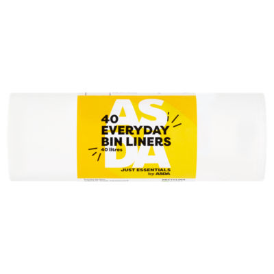 ASDA Just Essentials Everyday Bin Liners 40 Pack 40 Litre- Buy online at McGrocer