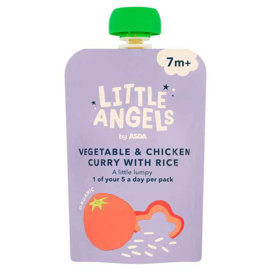 LITTLE ANGELS by ASDA Organic Vegetable & Chicken Curry with Rice Baby Food 7+ Months