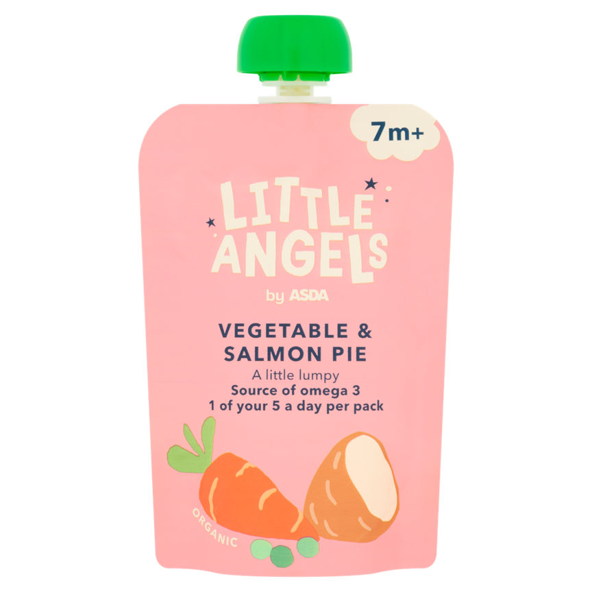 LITTLE ANGELS by ASDA Organic Vegetable & Salmon Pie Baby Food 7+ Months