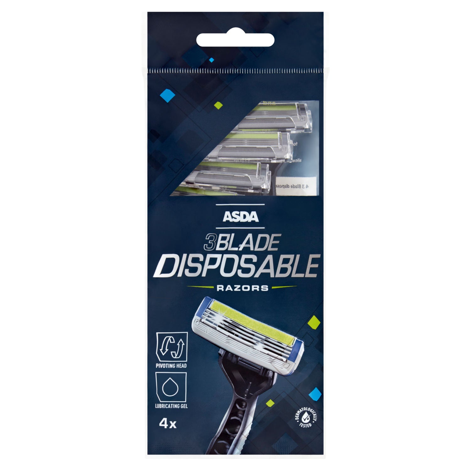 ASDA 3-blade disposable razors with lubricating strip - British product