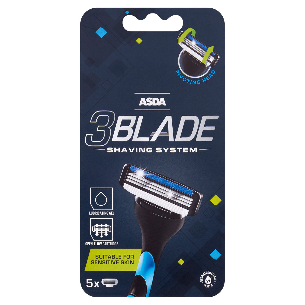 ASDA 3 blade shaver with 5 cartridges, imported from the UK
