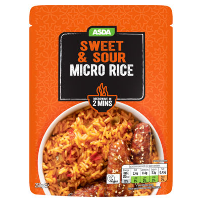 ASDA ASDA Sweet & Sour Microwave Rice 250g- Buy online at McGrocer