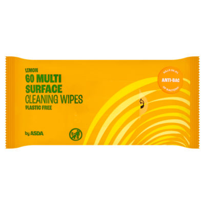ASDA 60 Lemon Multi Surface Cleaning Wipes