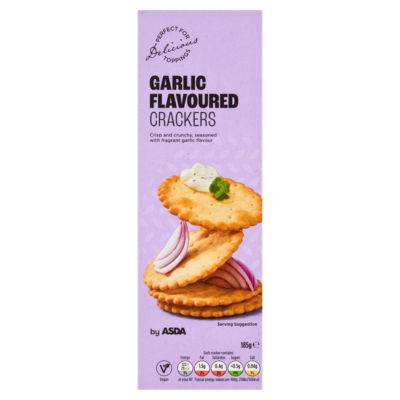 ASDA Garlic Flavoured Crackers Savoury Snack 185g - British product