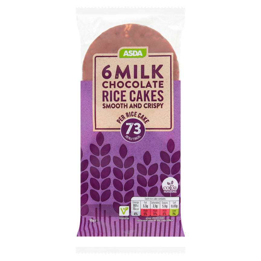 ASDA 6 Milk Chocolate Rice Cakes