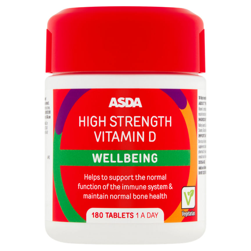 ASDA High Strength Vitamin D Wellbeing 180 Tablets 1 A Day GOODS ASDA   