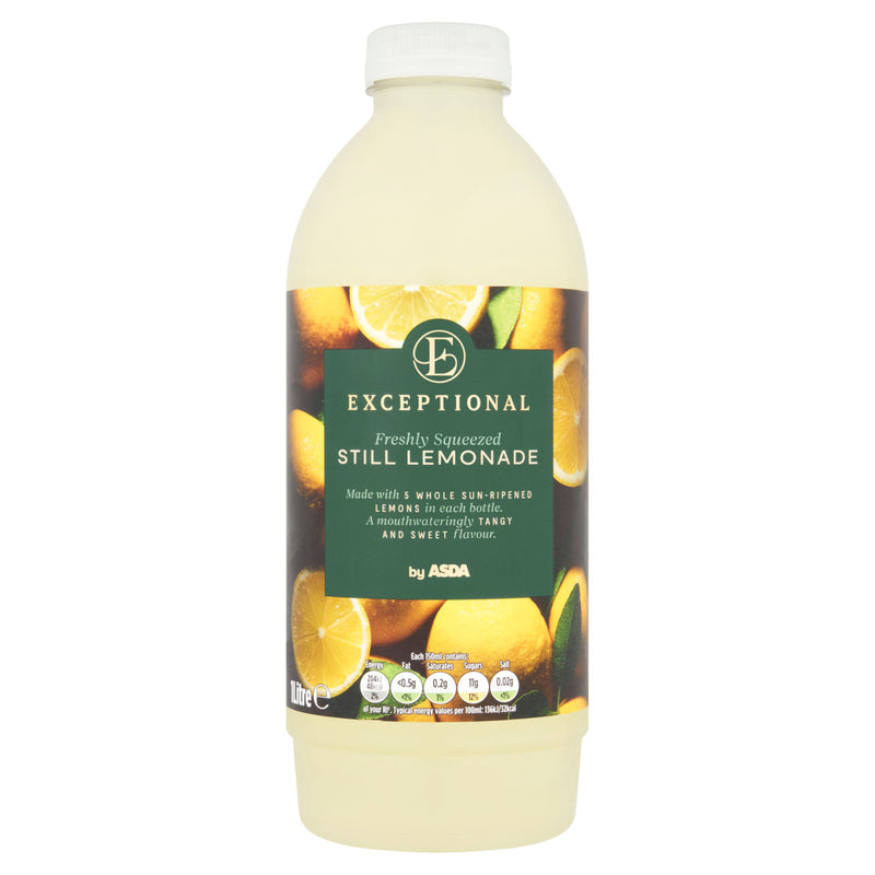 ASDA Exceptional Still Lemonade 1 Litre, imported from the UK