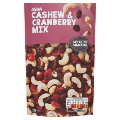 ASDA Cashew & Cranberry Mix Snacksnøtter 250g