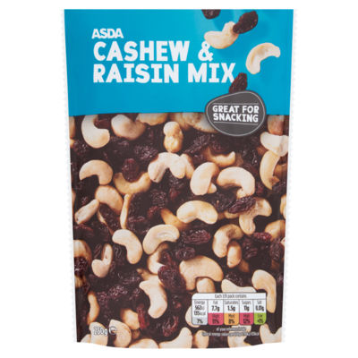 ASDA ASDA Cashew & Raisin Mix Snack مزيج الكاجو والزبيب 250 جرام - اشترِ عبر الإنترنت من McGrocer