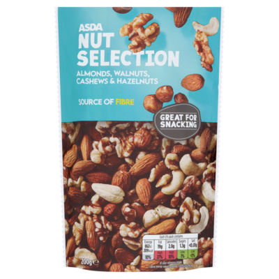 ASDA ASDA Mandler Valnøtter Cashewnøtter Hasselnøtter Nøtteblanding 200g - Kjøp online hos McGrocer