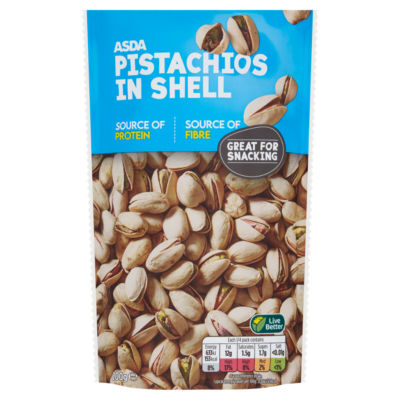 ASDA roasted unsalted pistachios in shell 200g - British product