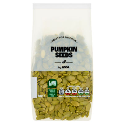 ASDA ASDA Pumpkin Seeds Snack Seeds 150g- Buy online at McGrocer