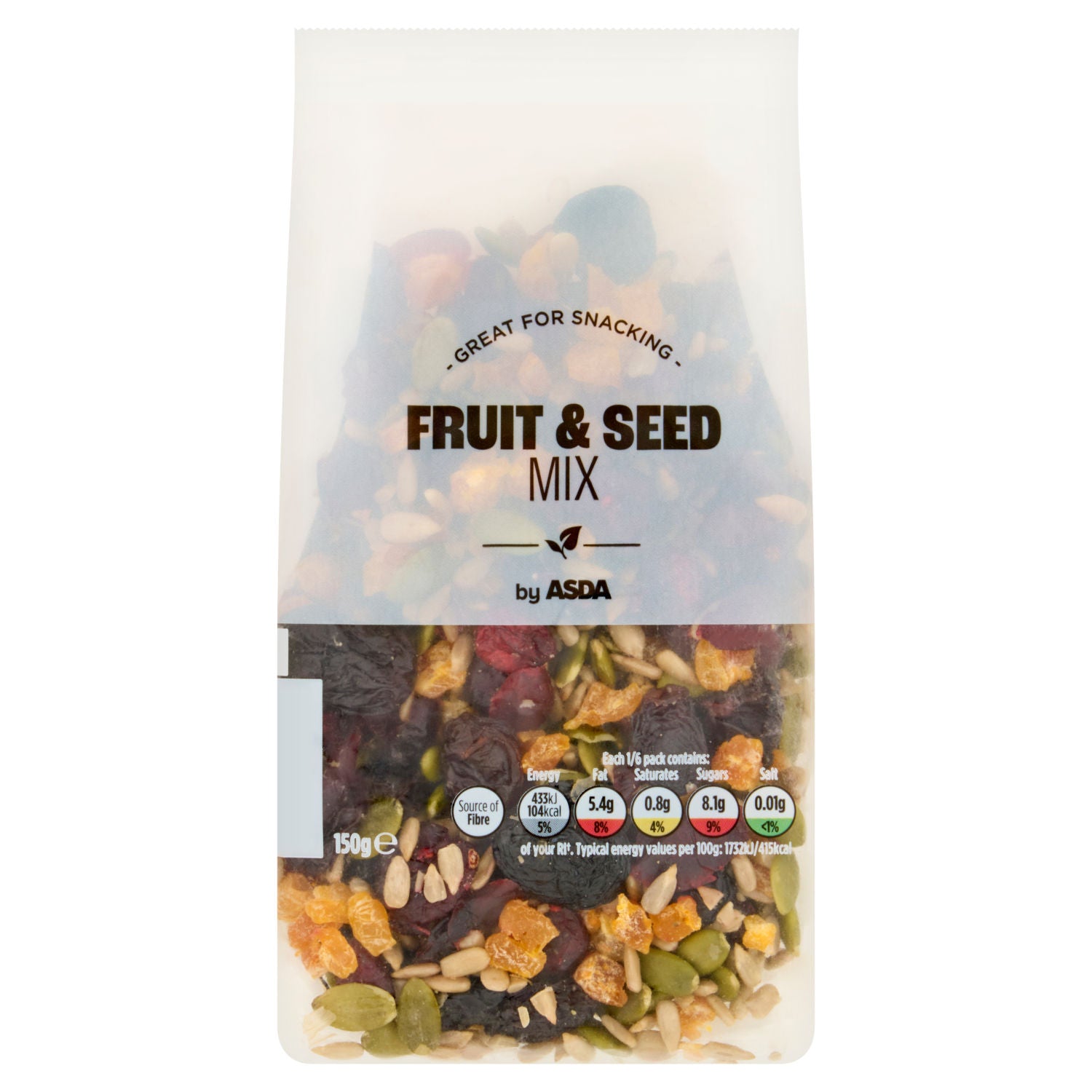 British ASDA Fruit & Seed Mix 150g, imported from the UK