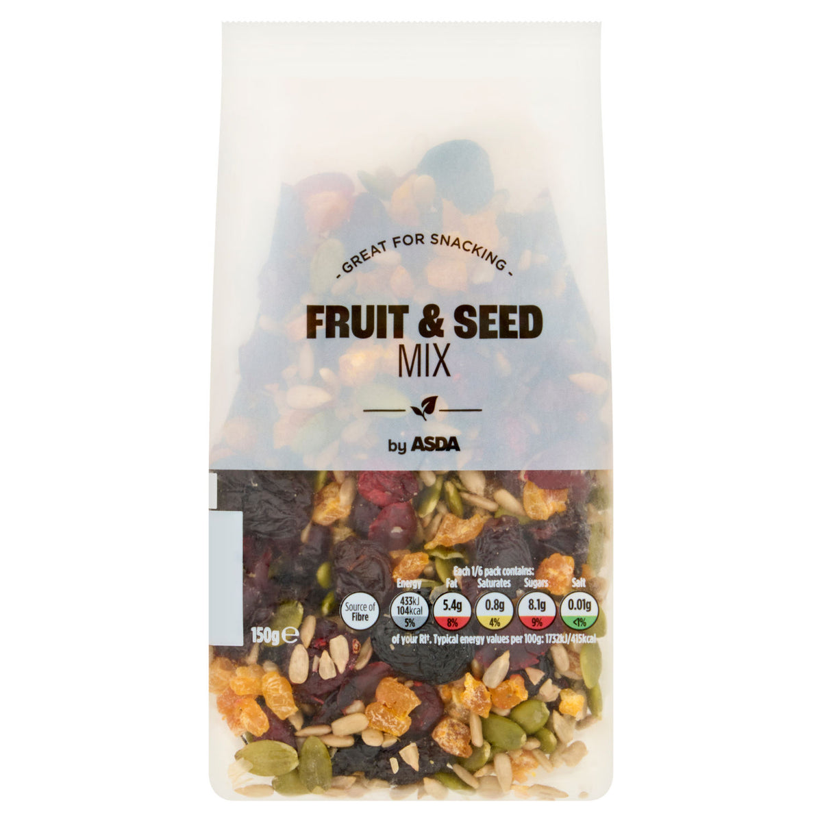 British ASDA Fruit & Seed Mix 150g, imported from the UK
