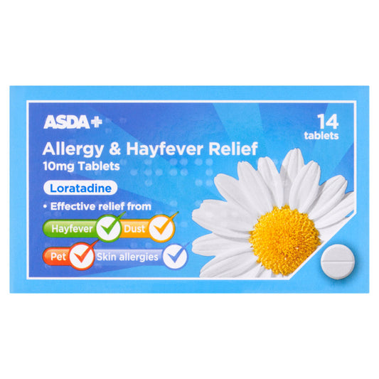 ASDA Allergy & Hayfever Relief Loratadine 10mg 14 Tablets GOODS ASDA   