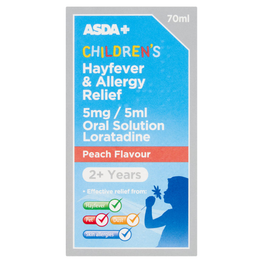 ASDA Children's Hayfever & Allergy Relief Peach Flavour 2+ Years