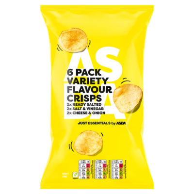 ASDA ASDA Just Essentials 6 Variety Flavour Crisps Multipack 150g- Buy online at McGrocer