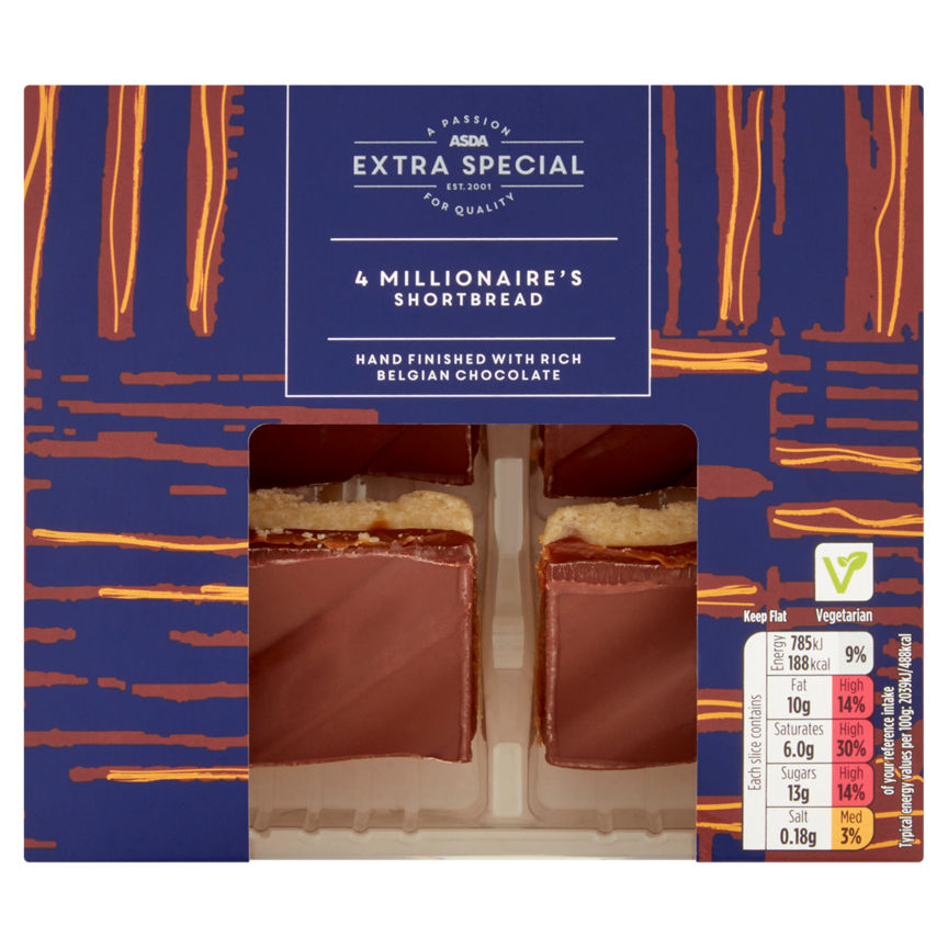 ASDA Extra Special 4 Millionaire's Shortbread GOODS ASDA   