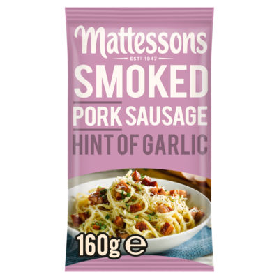 ASDA Mattessons Smoked Pork Sausage Hint of Garlic 160g- Buy online at McGrocer