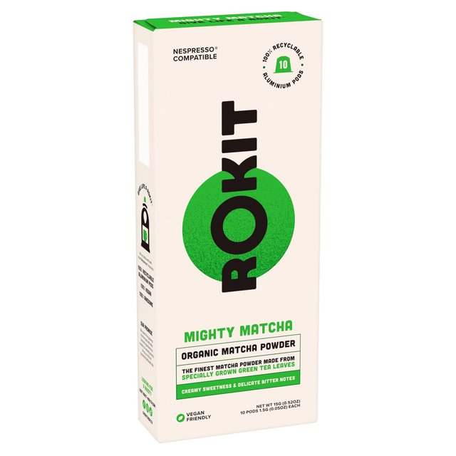 Rokit Pods Organic Matcha Green Tea Nespresso Compatible Pods   10 per pack