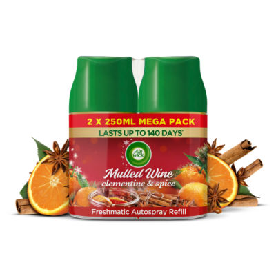 Air Wick air freshener refill Mulled Wine twin pack 2x250ml, imported from the UK