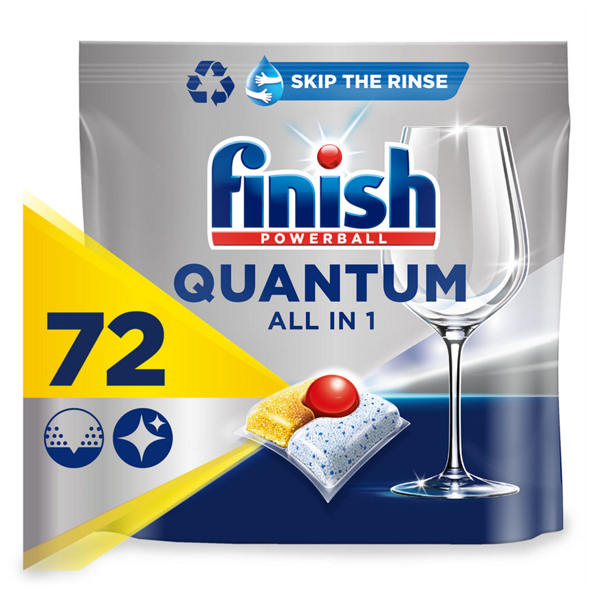 Finish Quantum All in One Dishwasher Tablets Lemon, 72 Tablets GOODS ASDA   