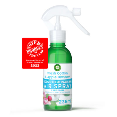 Lufterfrischer-Spray zur Geruchsneutralisation von Air Wick, frische Baumwolle & Apfelblüte, 237 ml