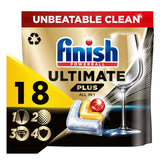 Finish Ultimate Plus All in One Dishwasher Tablets Lemon, 18 Tablets GOODS ASDA   