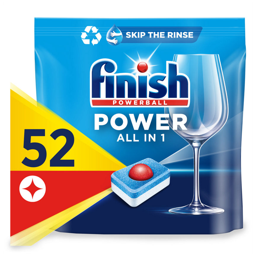 Finish Power All in One Dishwasher Tablets Lemon, 52 Tablets GOODS ASDA   