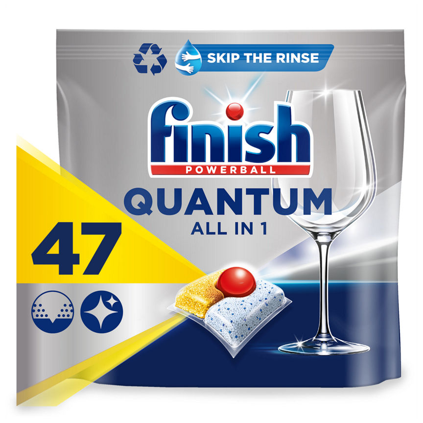 Finish Quantum All In One Dishwasher Tablets Lemon, 47 Tablets GOODS ASDA   