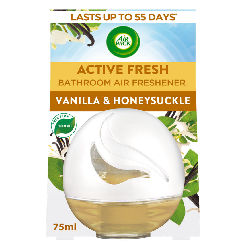 Air Wick Vanilla & Honeysuckle Active Fresh Bathroom Air Freshener 75ml