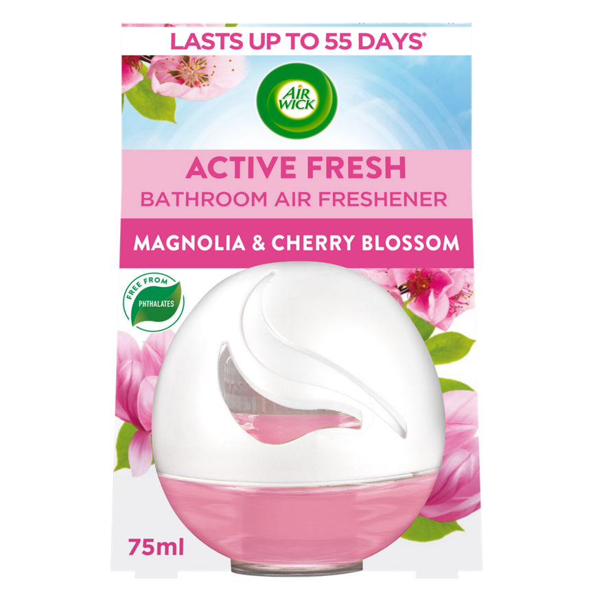 Airwick Active Fresh Bathroom Air Freshener Magnolia & Cherry Blossom 75ml GOODS ASDA   