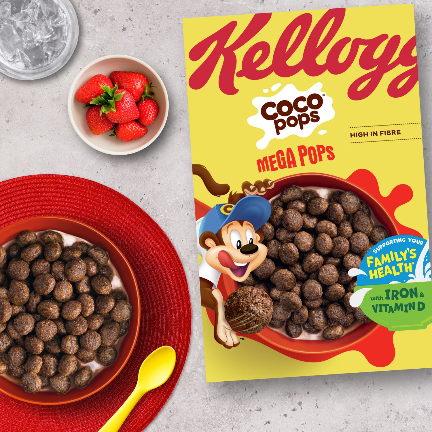 Kellogg's Coco Pops Mega Pops Chocolate Cereal 365g, UK version