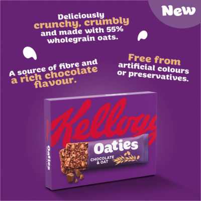 Kellogg's Oaties chocolate and oat snack bars 4x40g (British brand)