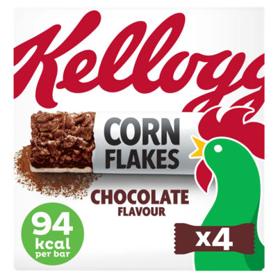 Kellogg's Corn Flakes chocolate cereal bars 4x24g (British brand)