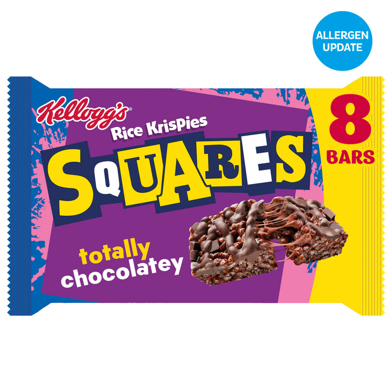 Kellogg's Rice Krispies Squares Delightfully Chocolatey snack bars 8x36g pack, UK version