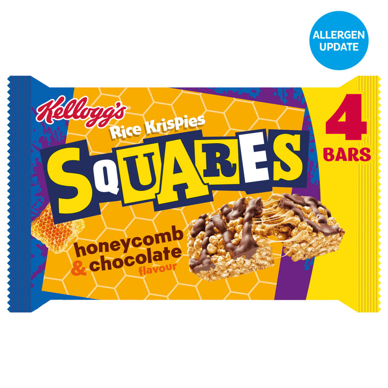 Kellogg's rice cereal bars Honeycomb & Chocolate 4x36g, imported from the UK