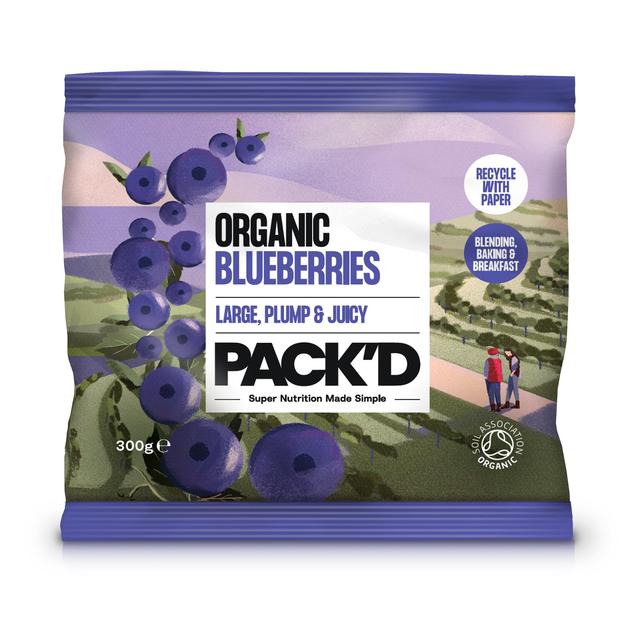 PACK'D Organic & Large Sun-Ripened Blueberries   300g