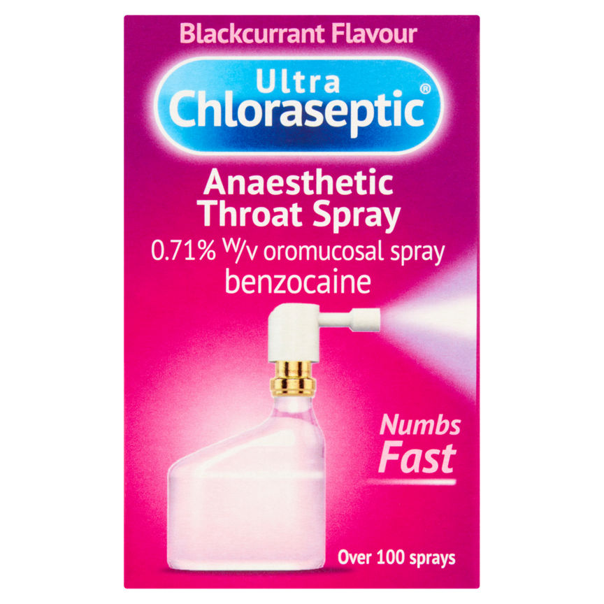 Ultra Chloraseptic Anaesthetic Throat Spray Blackcurrant Flavour GOODS ASDA   