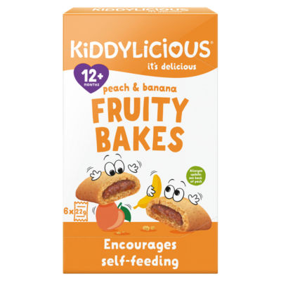 ASDA Kiddylicious Peach & Banana Fruity Bakes Fruit-Filled Baby Snack 132g- Buy online at McGrocer