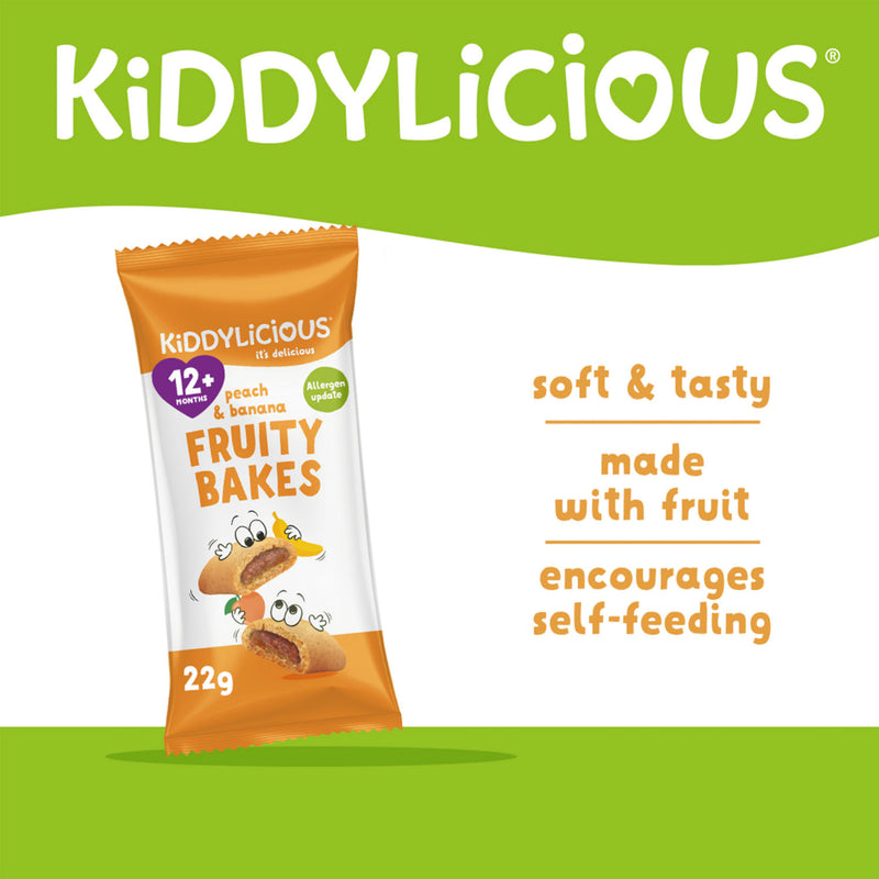 Kiddylicious peach and banana fruity bakes baby snack 132g, UK version