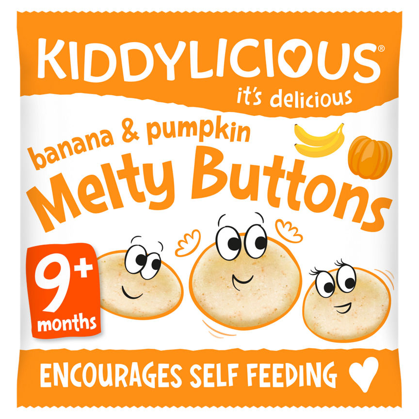 Kiddylicious Banana & Pumpkin Melty Buttons 9 Months+ 6g GOODS ASDA   