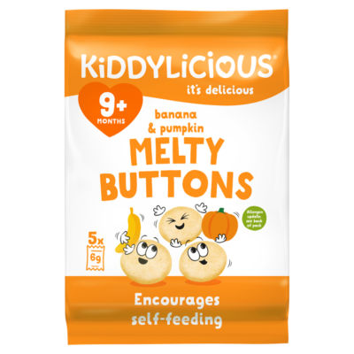 Kiddylicious Banana & Pumpkin Melty Buttons 30g, UK version